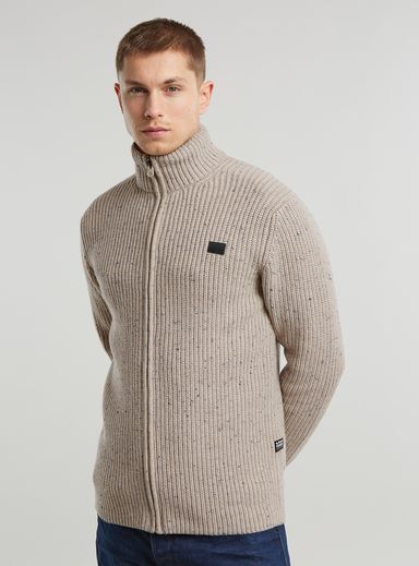 Double Collar Knitted Sweater Jacket